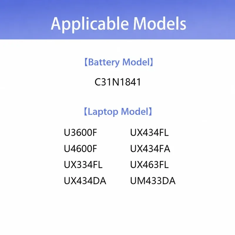 for ASUS UX434F UX334FL UX463FA U3600F U4600F C31N1841 Battery Replacement