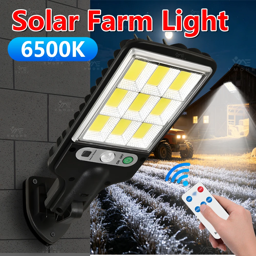 

108 LED Solar Farm Lights Outdoor IP65 Waterproof Wall Lights Human Body Sensing Light Remote Control Outdoor Farm Wall Sunlight