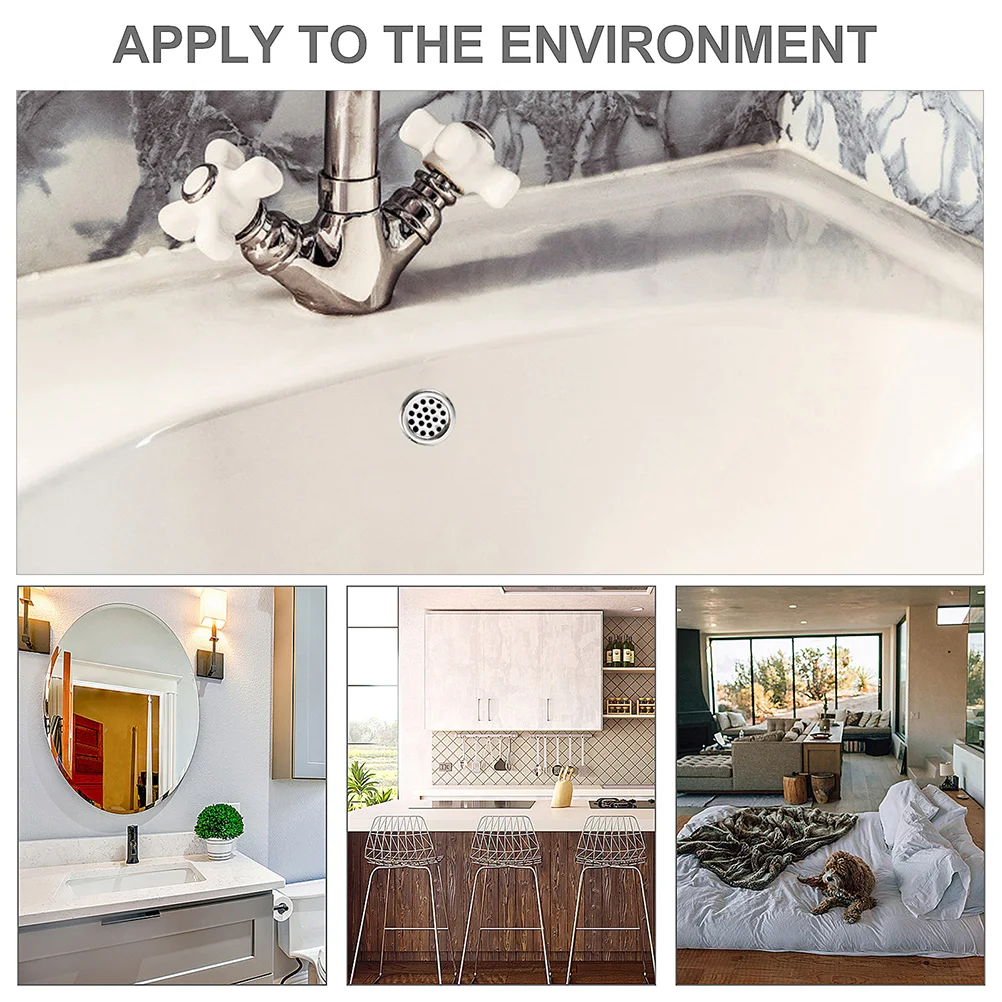 15pcs Sink Caps Basin Overflow Covers Round Hole Cover For Bathroom Kitchen Replacement Overflow Cap Easy Install No Tools Drain