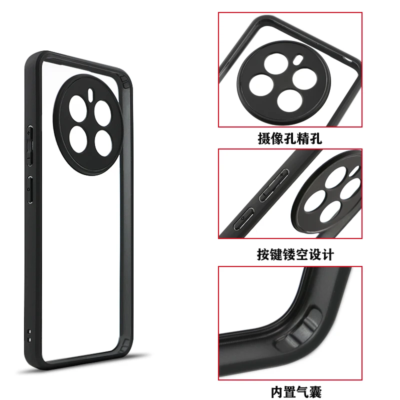 For Realme 12 4G Case For Realme 12 4G Cover Cases Luxury Clear PC + TPU Shockproof Protective Phone Back Cover For Realme 12 4G