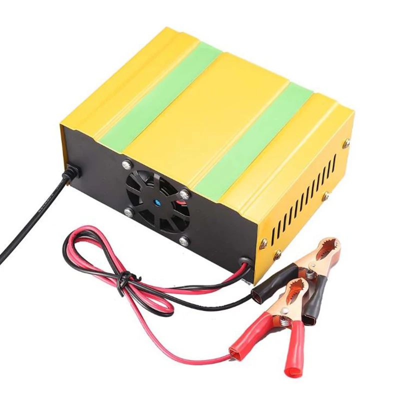 12V/24V Car Battery Charger LCD Intelligent Pulse Repair Motorcycle Battery Charger  One-button Automatic Charger