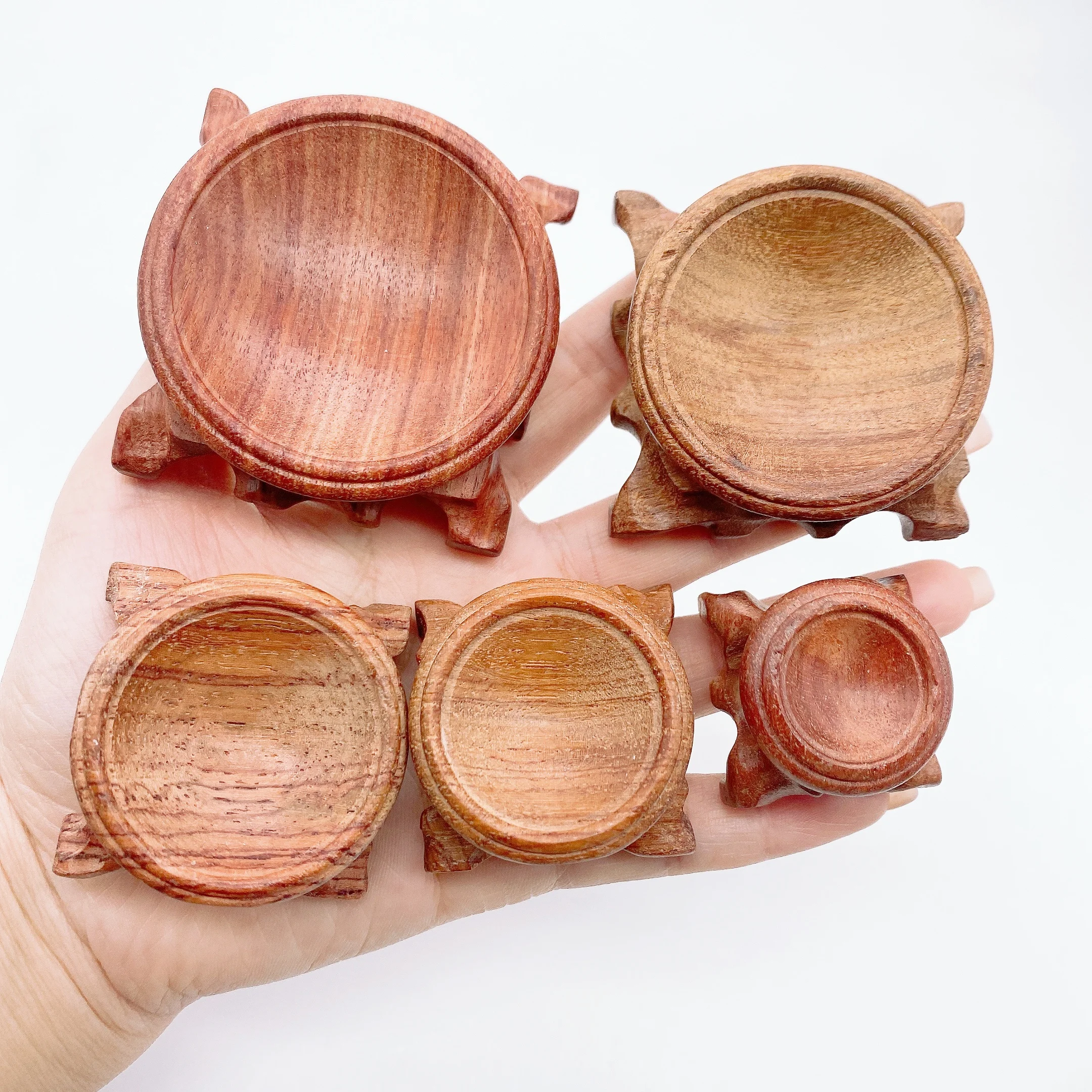 Wooden Display Stand Crystal Ball Base Handicraft Desktop Ornament Photography Props Sphere Stone Support Egg Hoider