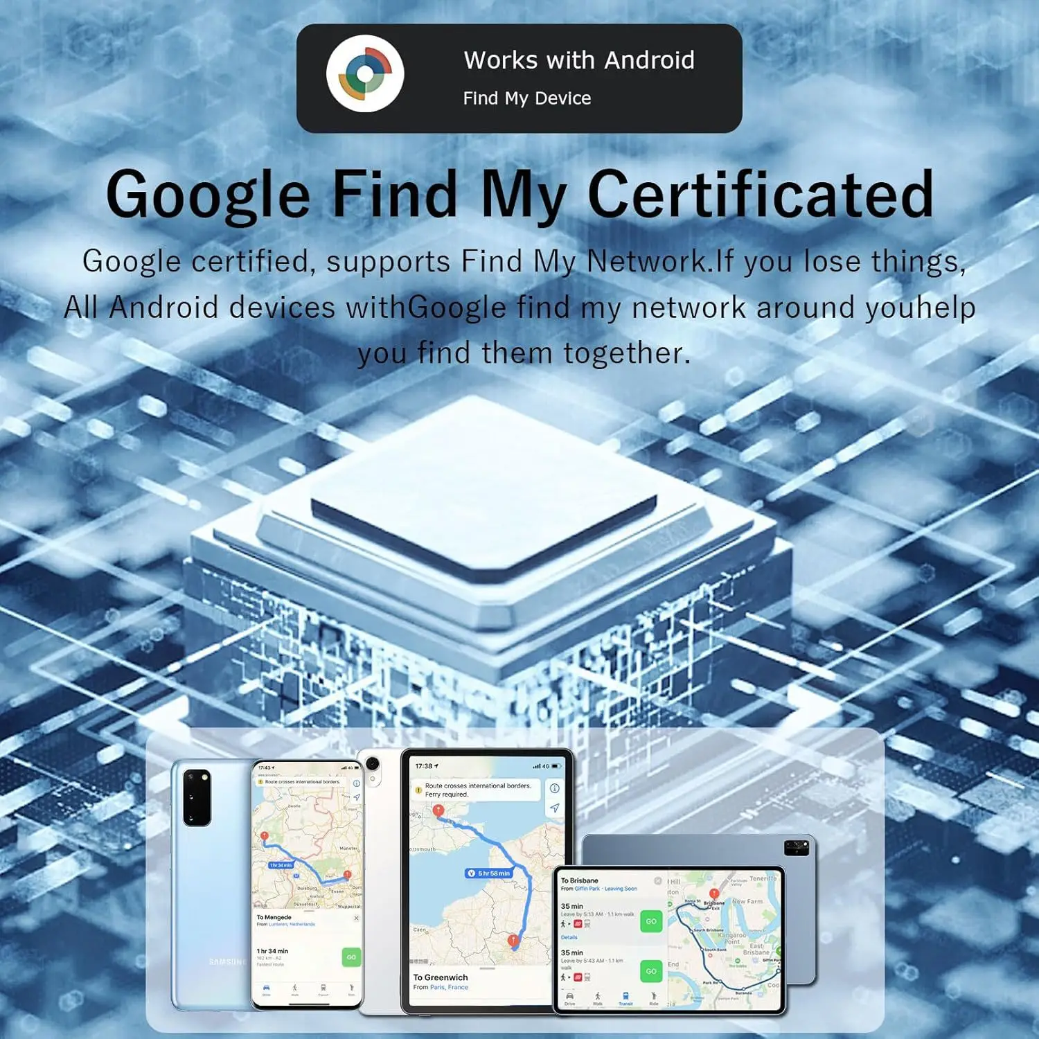 Tracker Tags Bluetooth Item Finder Compatible with Google Find Hub APP ( Android Only) Waterproof for Luggage, Bags Wallets Keys view 5
