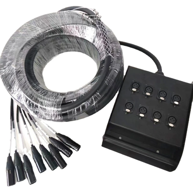 

8/12/16/20/24/28/32/40 Channels Snake Cable Stage Box Medusa Cable Roll Audio Power Male to Female Multi Microphone