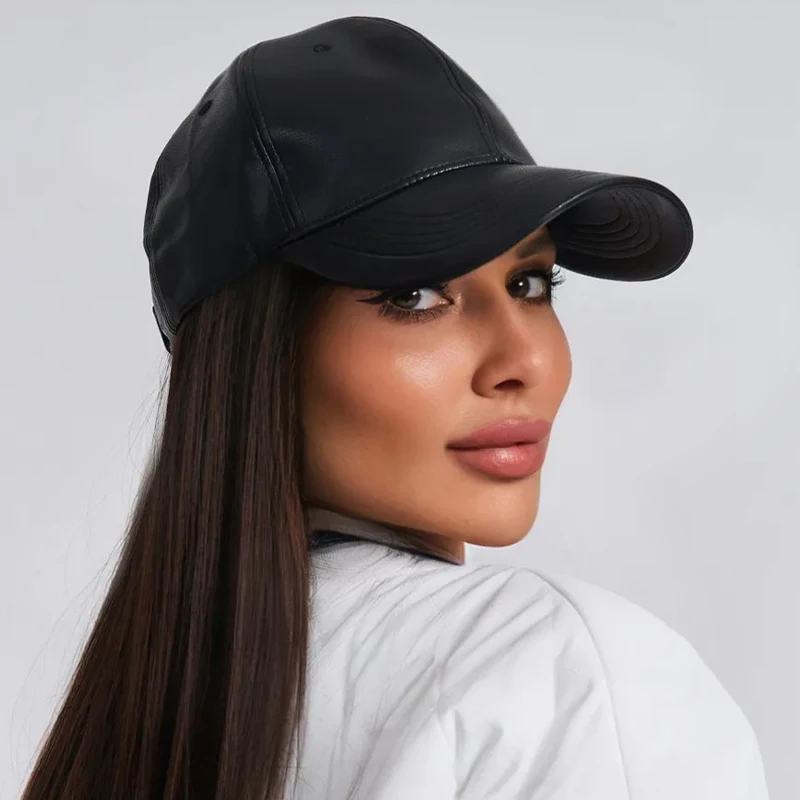 

Женская осенне-зимняя уличная повседневная модная бейсболка из искусственной кожи, женская и мужская спортивная кепка-рыбак для путешествий