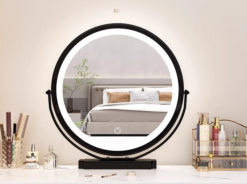 Stylish Iron Frame Vanity Mirror for Bedroom Bathroom Desktop Makeup Dressing