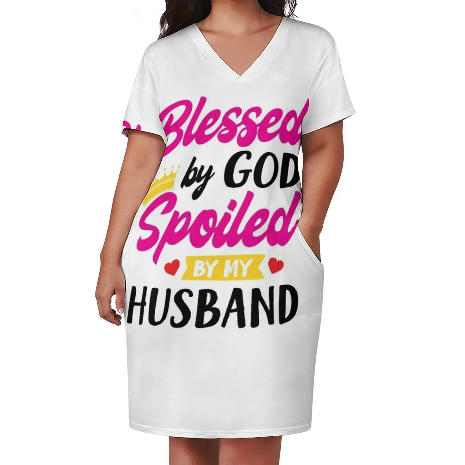 Blessed By God Spoiled By My Husband Loose Pocket Dress women formal occasion dresses dresses for woman 2024