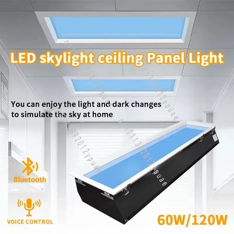 LED Ceiling Panel Light, Virtual Artificial Skylight Simulated Blue Sky Sun Light for Home Indoor Decoration