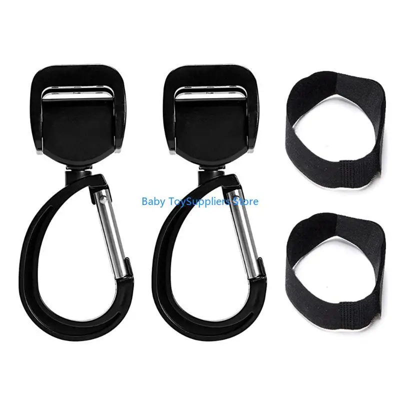 

R1WF 2Pcs Baby Pram Hook Hanging for Hanging Purse 360 Degree Rotating