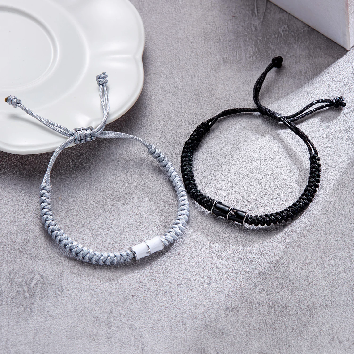 Handgemachte 2 Stück Glücksseil Bambus Paare Armband Armreif Kette Braid Frauen Männer Party Schmuck Geschenk