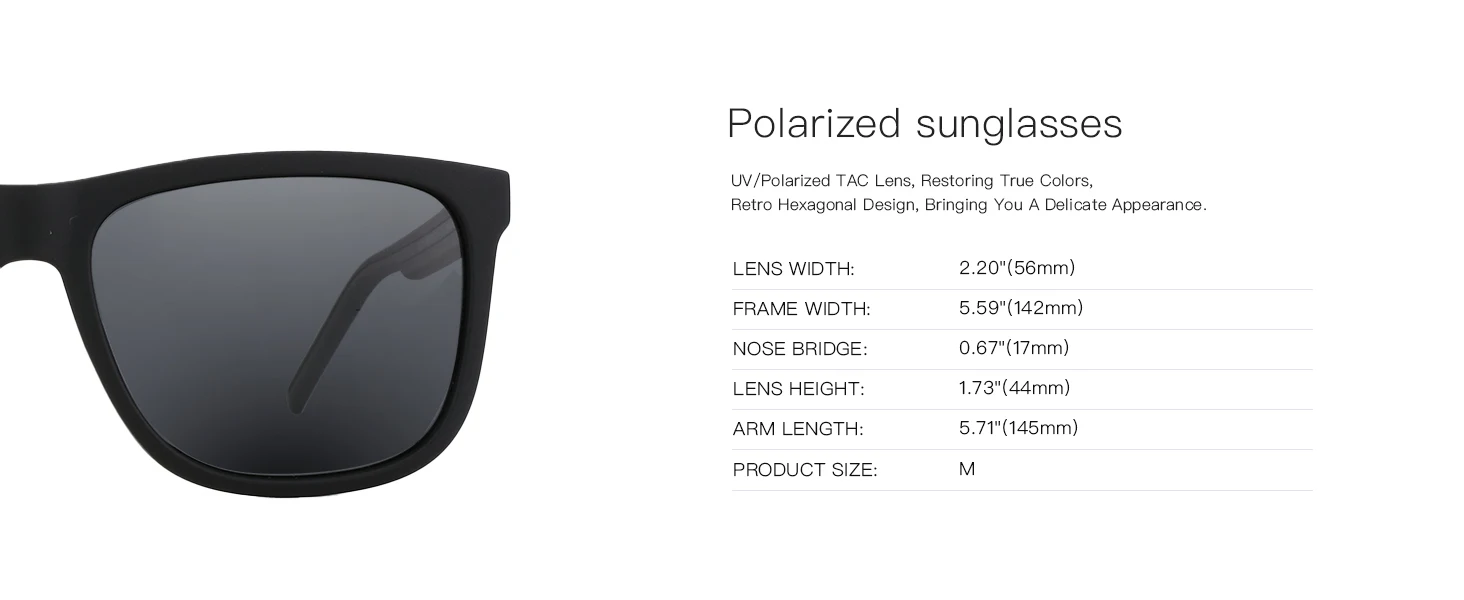 ZENOTTIC UV400-Schutz Nachtsichtbrille Herren Polarisierte Sonnenbrille Leichter TR90-Rahmen Quadratische Herren-Sonnenschutzbrille – Detail 9