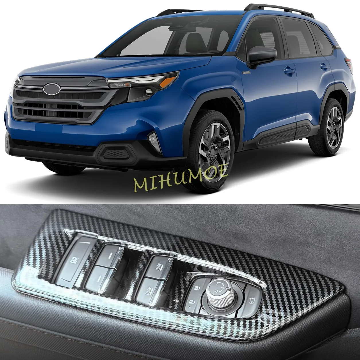 

Крышка переключателя окна салона автомобиля с левым рулем для Subaru Forester 2025 2026, накладка на панель регулировки из углеродного волокна