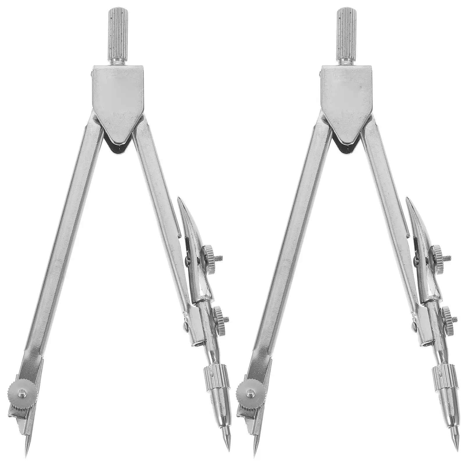 

2 Pcs Precision Bow Compass Metal Scribe Divider Tool Wear Resistant Spring Compasses Drawing Instruments Multi