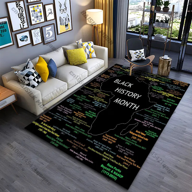 Tapis de yoga, décoration de salon, tapis de ramper pour enfants, paillasson, célébrant les contributions historiques des Afro-Américains