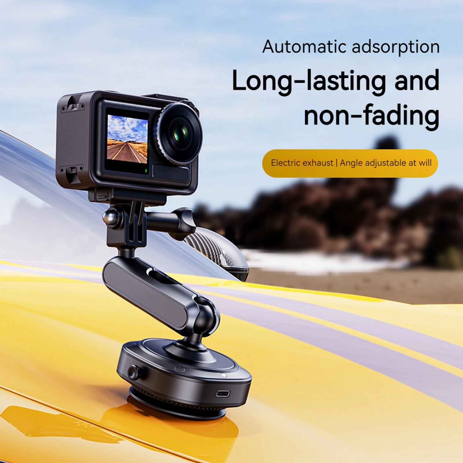 Suction Cup Camera Mount 360 Adjustable Car Action Camera Holder for DJI/Insta360/GoPro Action Camera Mount