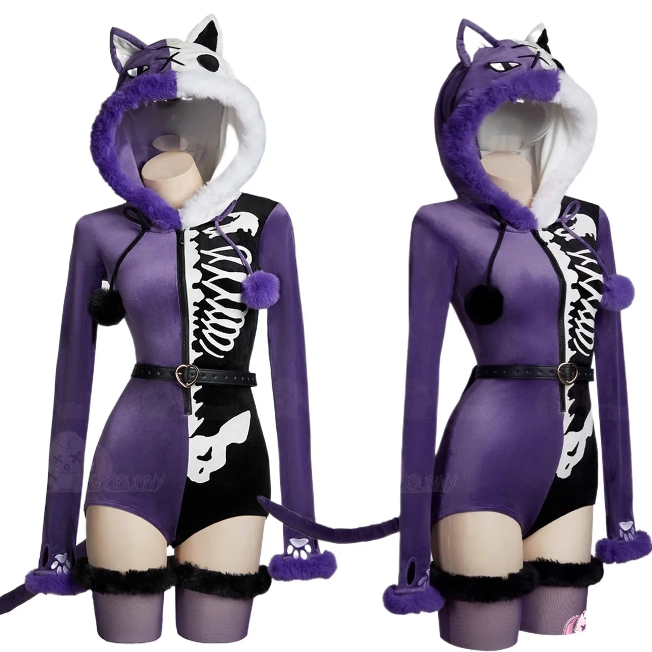 

Аниме Генгар Косплей Костюм Женский Сексуальный Боди с Капюшоном Хвост Носки Костюм Банни Девушка Мультфильм Плюшевые Пижамы Kawaii Комбинезон Униформа