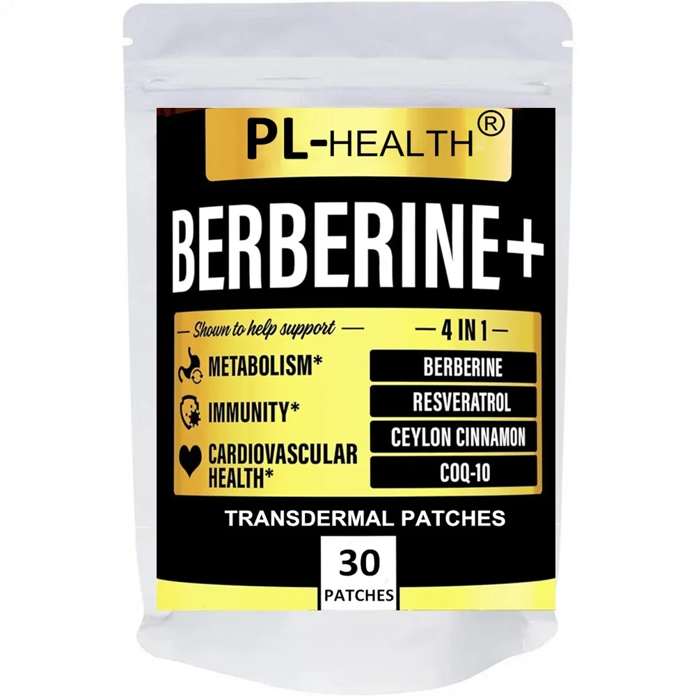 

Berberine Transdermal Patches Immune System, Cardiovascular Heart-30 Patches One Month Supply