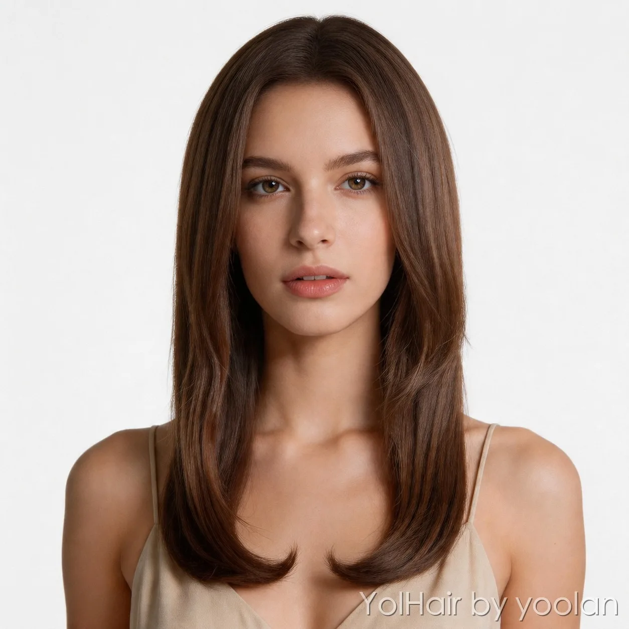 

Long Curly Straight Cosplay Wig for Women, Middle Part No Bangs, Heat Resistant Synthetic, 3 Colors