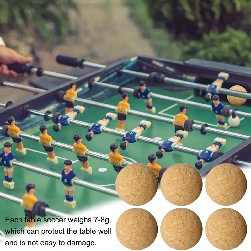 1/6/12pcs 36mm Cork Solid Wood Foosball Table Soccer Ball  Baby Foot Fussball Desktop Soccer Ball Game Replacement Acces