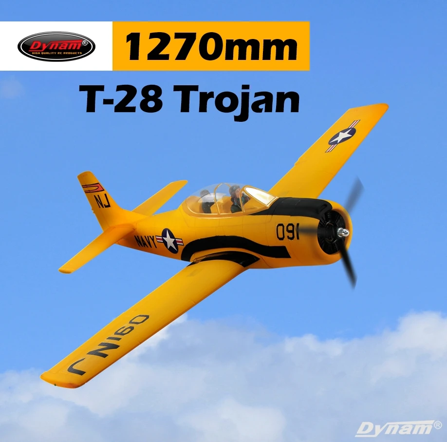 Dynam T28 Trojan V2 Yellow 1270mm Retract Flap 4S DY8940 PNP