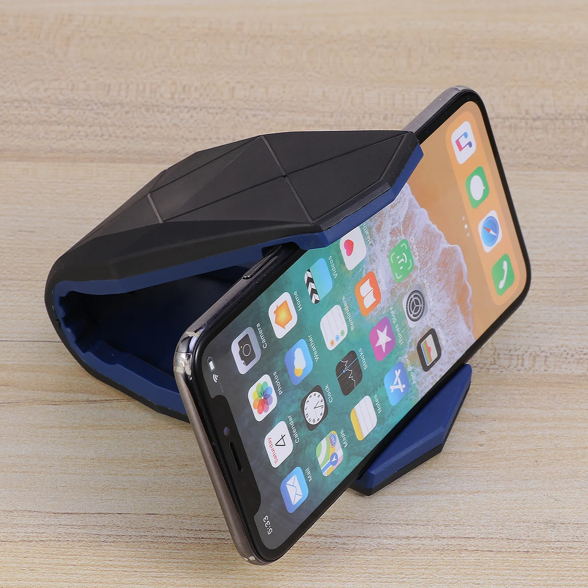 

Car Phone Bracket Crocodile Clip Design Compact For Vehicle Navigation Desktop Use Blue Automobile Phone Stand