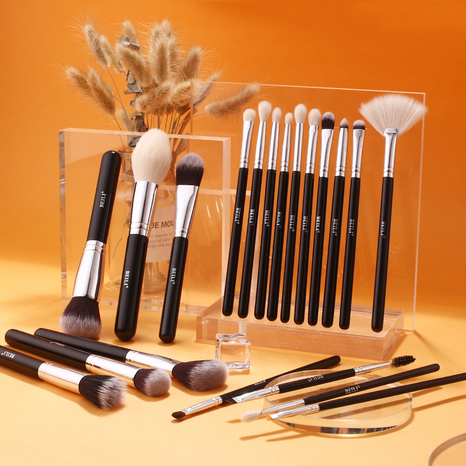 BEILI Black Makeup brushes set Professional Natural goat hair brushes Foundation Powder Contour Eyeshadow make up brushes