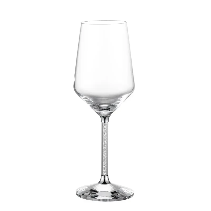 2pcs Luxury high-grade red wine glasses, tall crystal glasses, gold diamonds, silver diamond wine glasses,