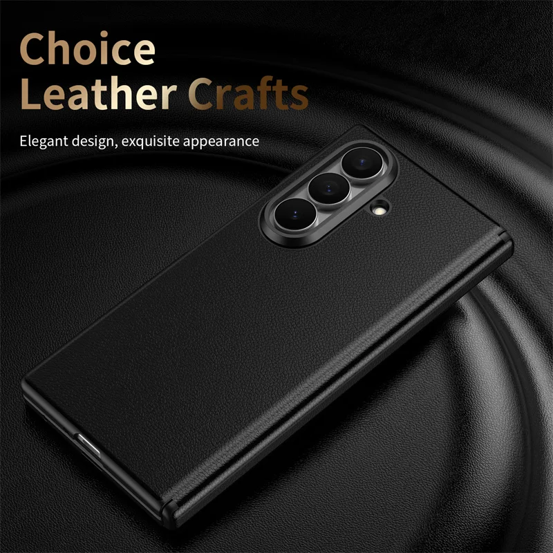 

For Samsung Galaxy Z Fold 7 6 5 4 Magnetic Hinge Smart Leather Case for Galaxy Z Fold7 6 360 Full Protection Screen Glass Cover