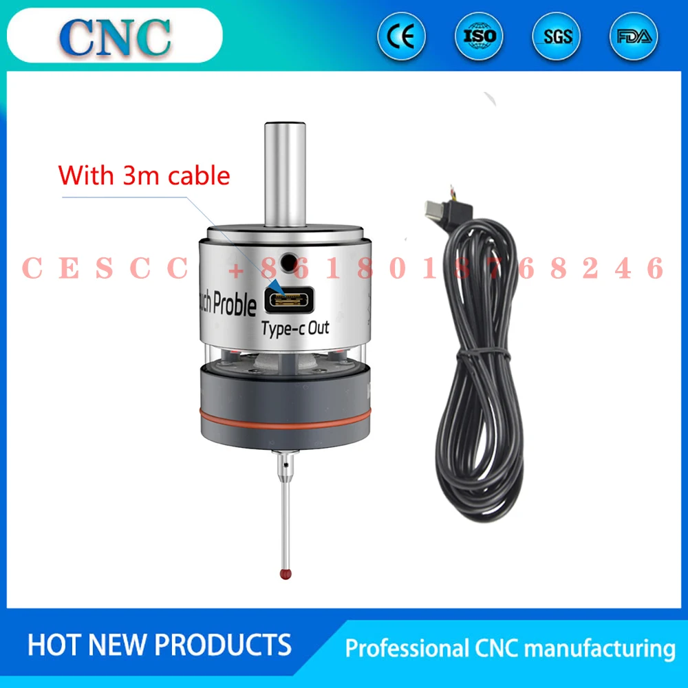 CNC 2024 latest WP-500 V6 anti-roll 3D edge finder Touch Probe to find the center desktop probe compatible with mach3 and grbl