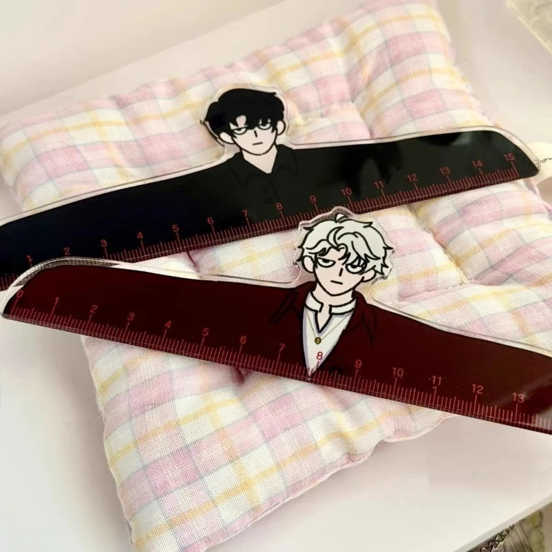 Love and Deepspace Fanmade Anime Righello Rafayel Zayne Xavier Sylus Caleb 15 cm Acrilico Carino Studente Regalo di cancelleria per i fan di Otome