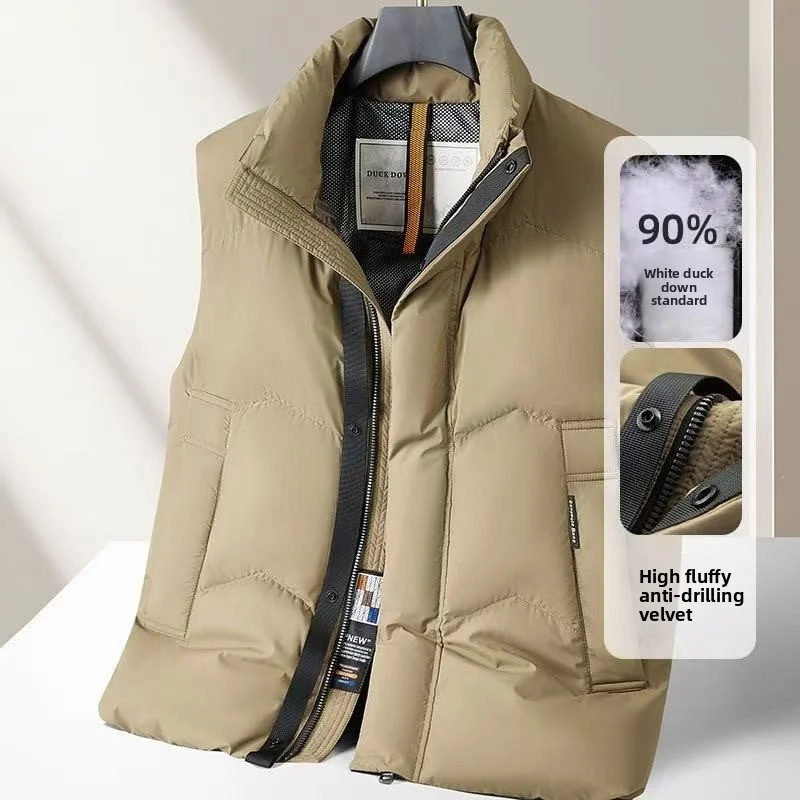 

2025 зимний новый пуховый жилет, пальто, водонепроницаемая ткань, 90% утиный пух, утолщенный теплый модный повседневный пуховик на плечо