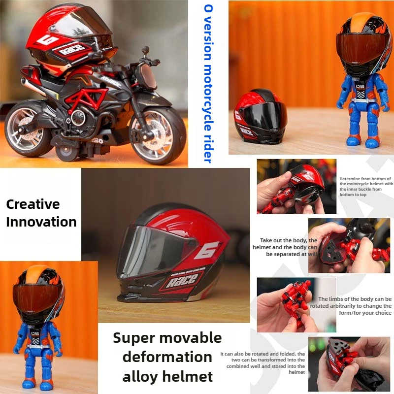 1-10Pcs New 1:12 Alloy Q Edition Motorcycle Helmet Exquisite Model Collection Decoration Toy for Motorcycle Rider Birthday Gift
