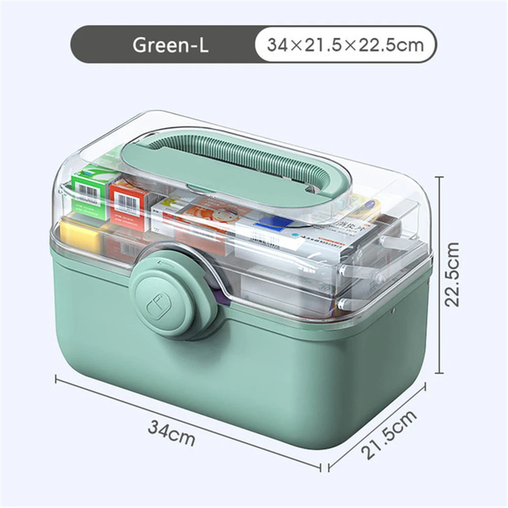 3 Layers Large Capacity Family Medicine Organizer Box Portable First Aid Kit Medicine Storage Container Family Emergency Kit Box