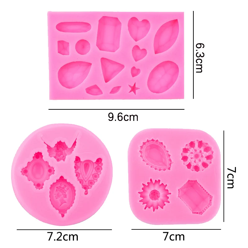 Gemstone Silicone Mold Sugarcraft Fondant Chocolate Candy Resin Mold Cupcake Topper Cookie Baking Cake Decorating Tools