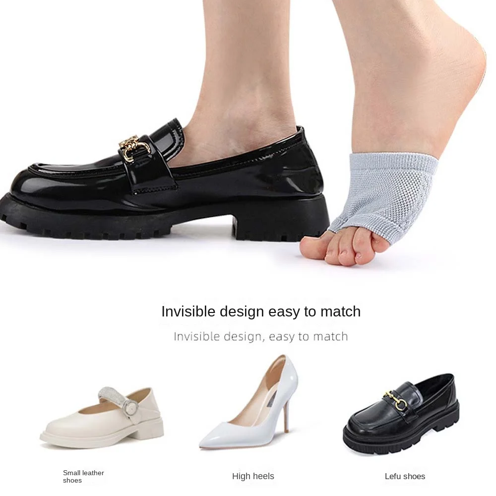 

Two Toes Splitter Half Palm Socks Prevent Abrasion Support Forefoot Toe Separator Socks Comfort Padding Elasticity Short Socks