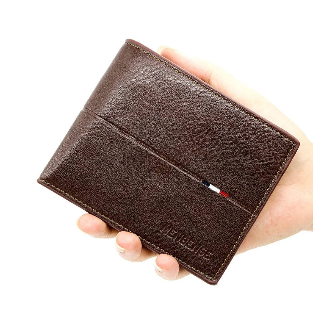 

2025 Новый мужской короткий двойной кошелек на молнии, тонкий мужской кошелек, простой карман для монет, высококачественная мужская сумка для денег из искусственной кожи