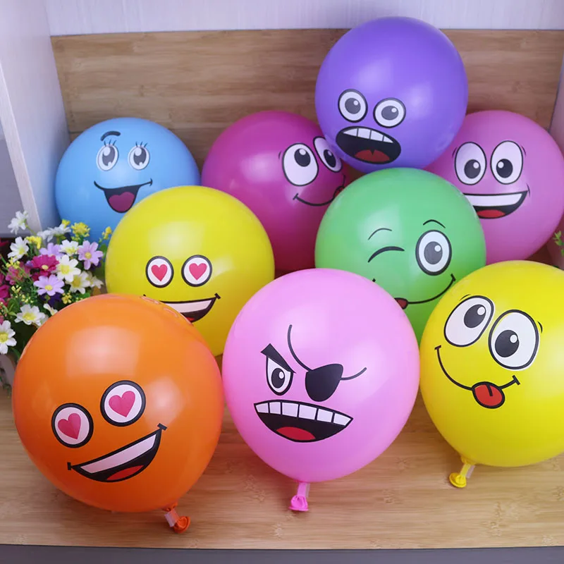 5/10/20/30pcs 12inch Cute Funny Big Eyes Smiley face latex balloons Birthday Party Christmas Decor Baby Shower Children\'s Toys