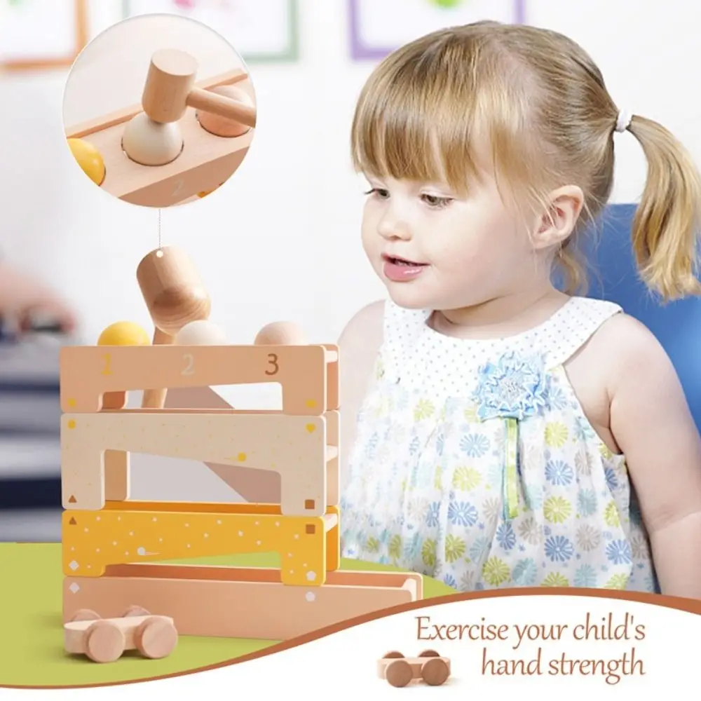 

Montessori Stacking Building Blocks Interactive Toys Puzzle Track Knocking Ball Toy Early Education Board Games