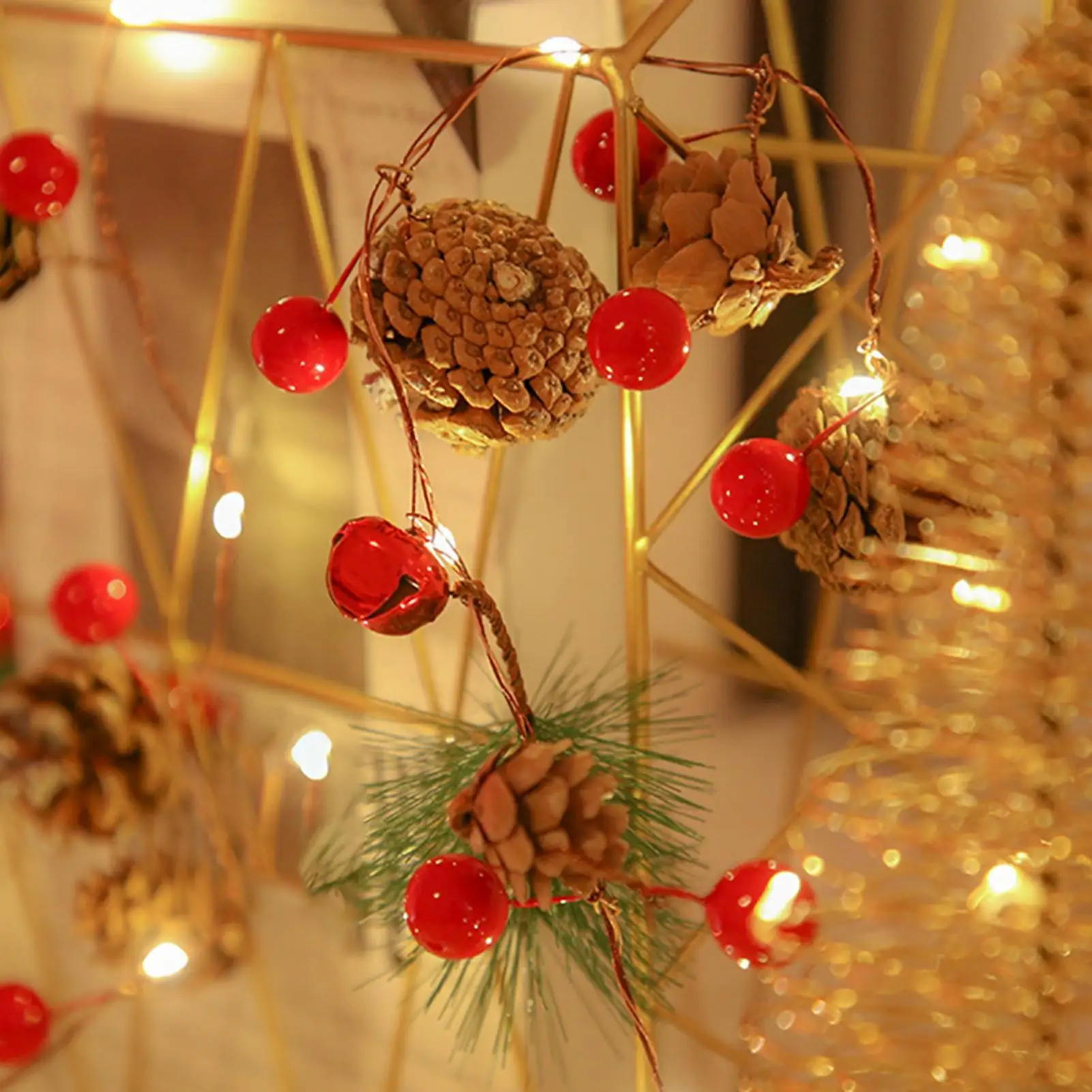 Świąteczne lampki choinkowe 2 metra, 20 LED, na baterie, lampki dekoracyjne na Boże Narodzenie, do wnętrz i na zewnątrz, do salonu.