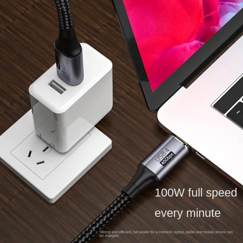 كابل USB4 من النوع C إلى النوع C TB 3/4 8K @ 60 هرتز 40 جيجابت في الثانية نقل البيانات 100 وات 5A كابل شحن سريع لماك بوك برو سامسونج