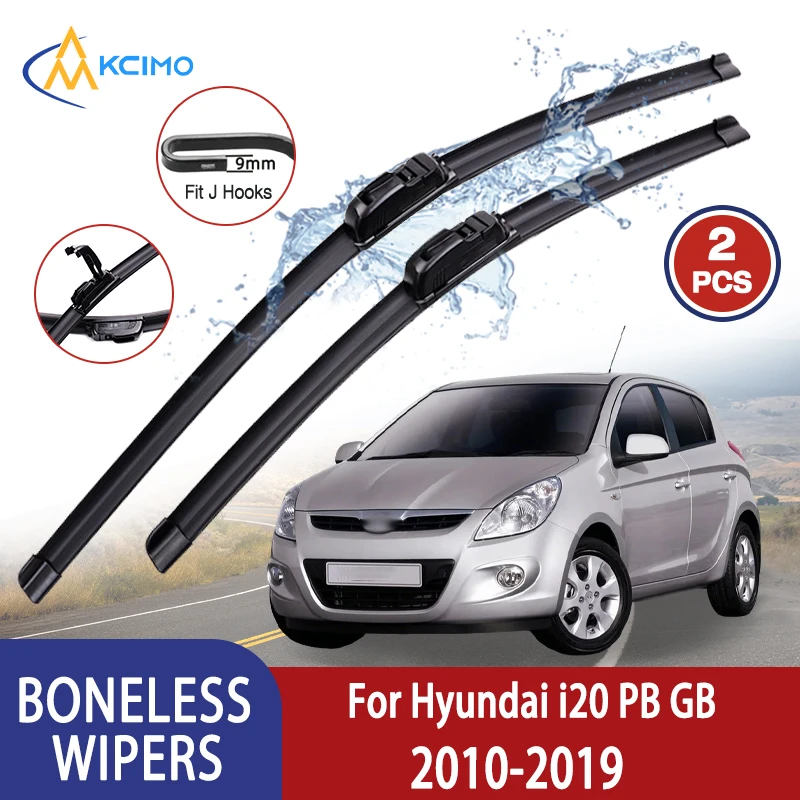 

Kcimo For Hyundai i20 PB GB 2010-2019 Car Wiper U-type Soft Rubber Boneless Wiper HD Quiet Durable Automotive Wiper 24"+16"