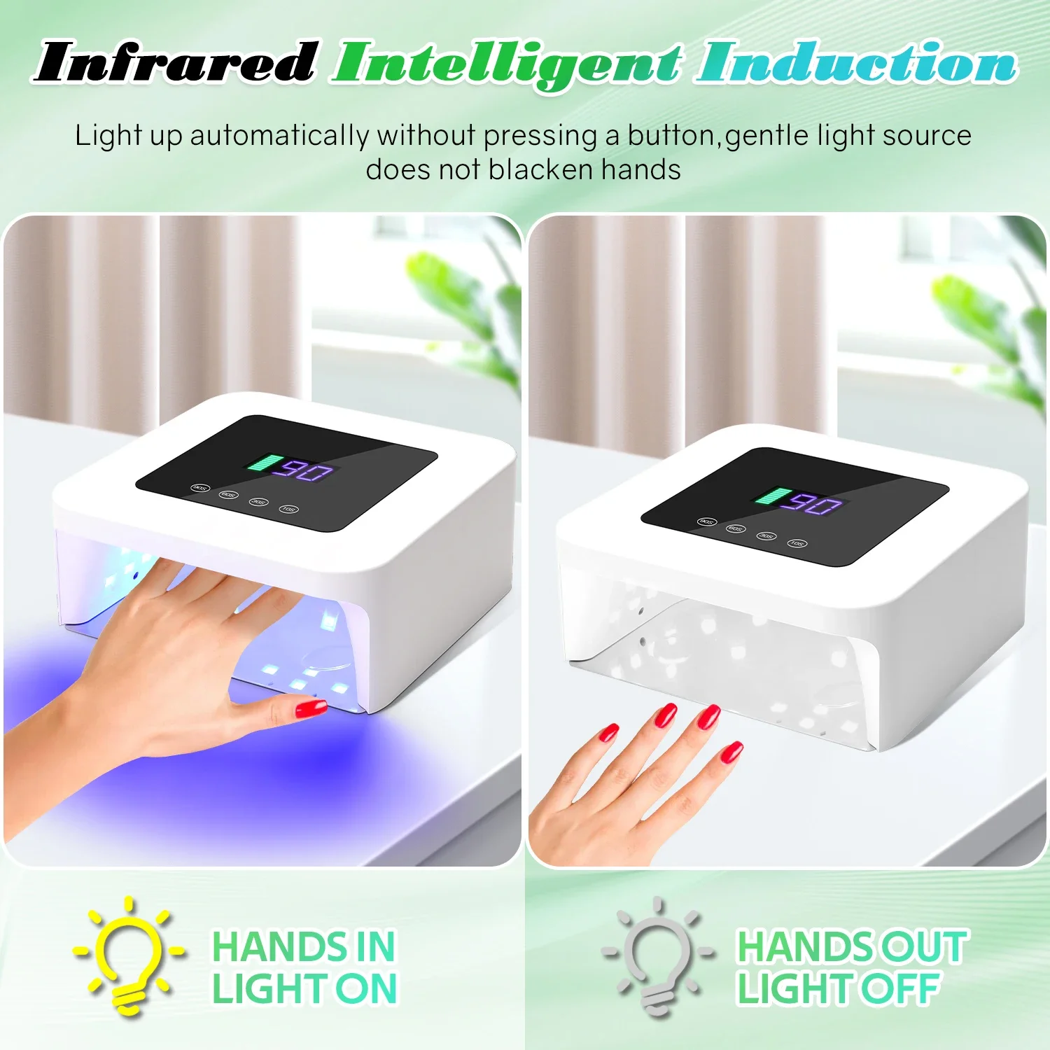 39LEDS Nail Drying Lamp UV Light For Gel Nails With LCD Screen Rechargeable Lamp For Manicure Professional Manicure Equipment