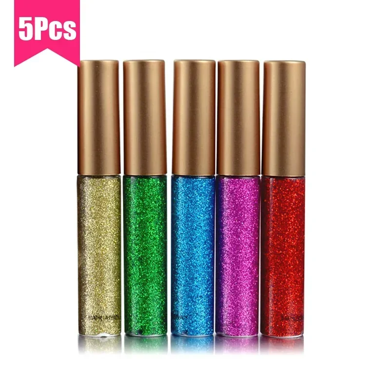 10 teile/satz Glitter Eyeliner Lidschatten Stift Glanz Diamant Lidschatten Creme Langlebige Silbrig Gold Farbe Eye Liner Gel Kosmetik