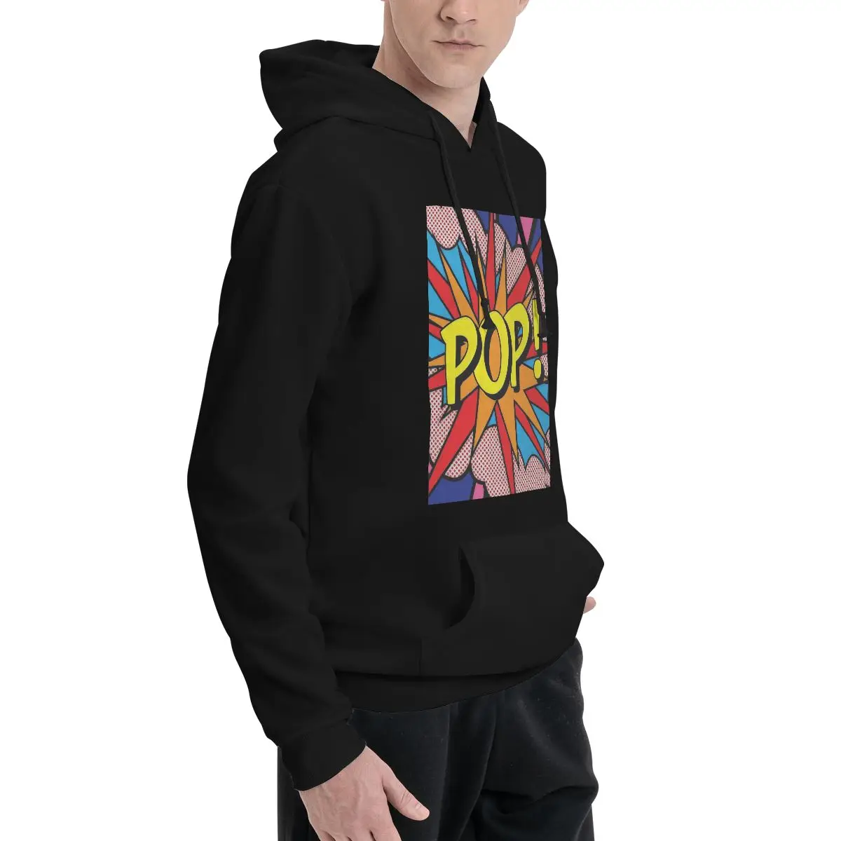 American Pop Comics Explosion Sticker Hoodies Unisex Casual Pullover Sweatshirts Hip Hop Long Sleeve Streetwear Autumn Winter