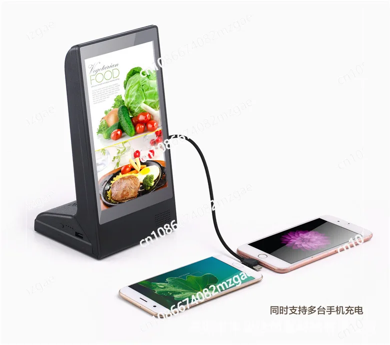 

Сенсорный рекламный дисплей для ресторанов FYD-898 с беспроводной зарядкой для телефонов, воспроизведением видео и изображений, 8 дюймов