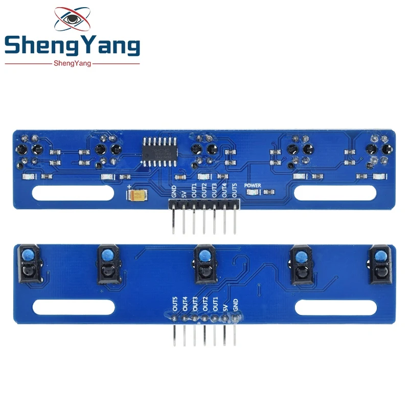 TZT 5 channel Infrared Reflective Sensor TCRT5000 KIT 5 way/road IR Photoelectric Switch Barrier Line Track Module