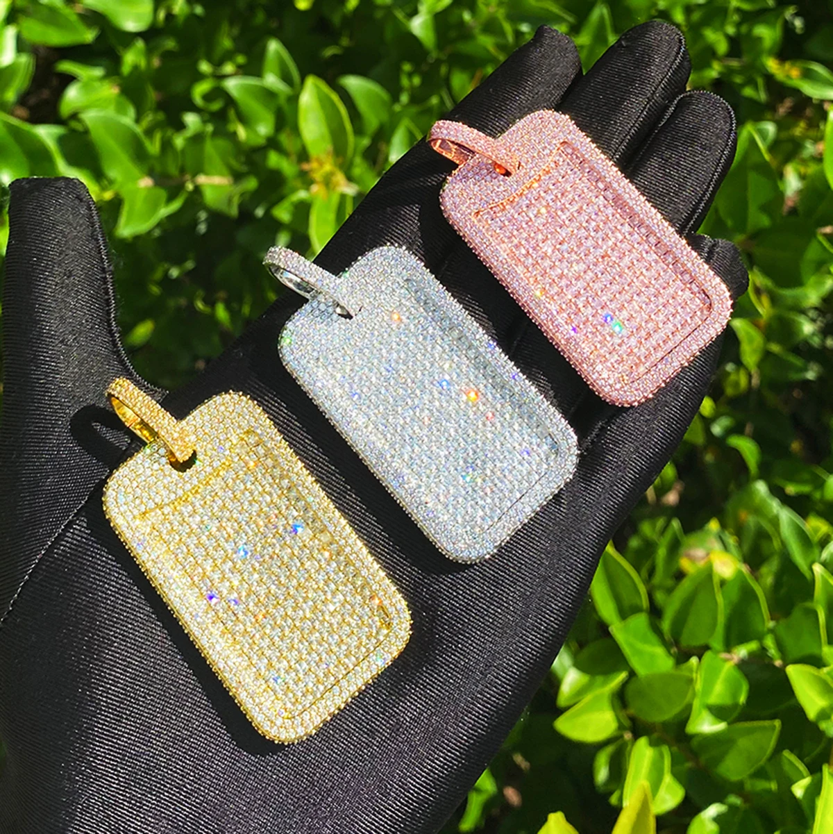 Bubble Letter Iced Out Dog Tag - Mens Dog Tag Necklace ulasan dan harga