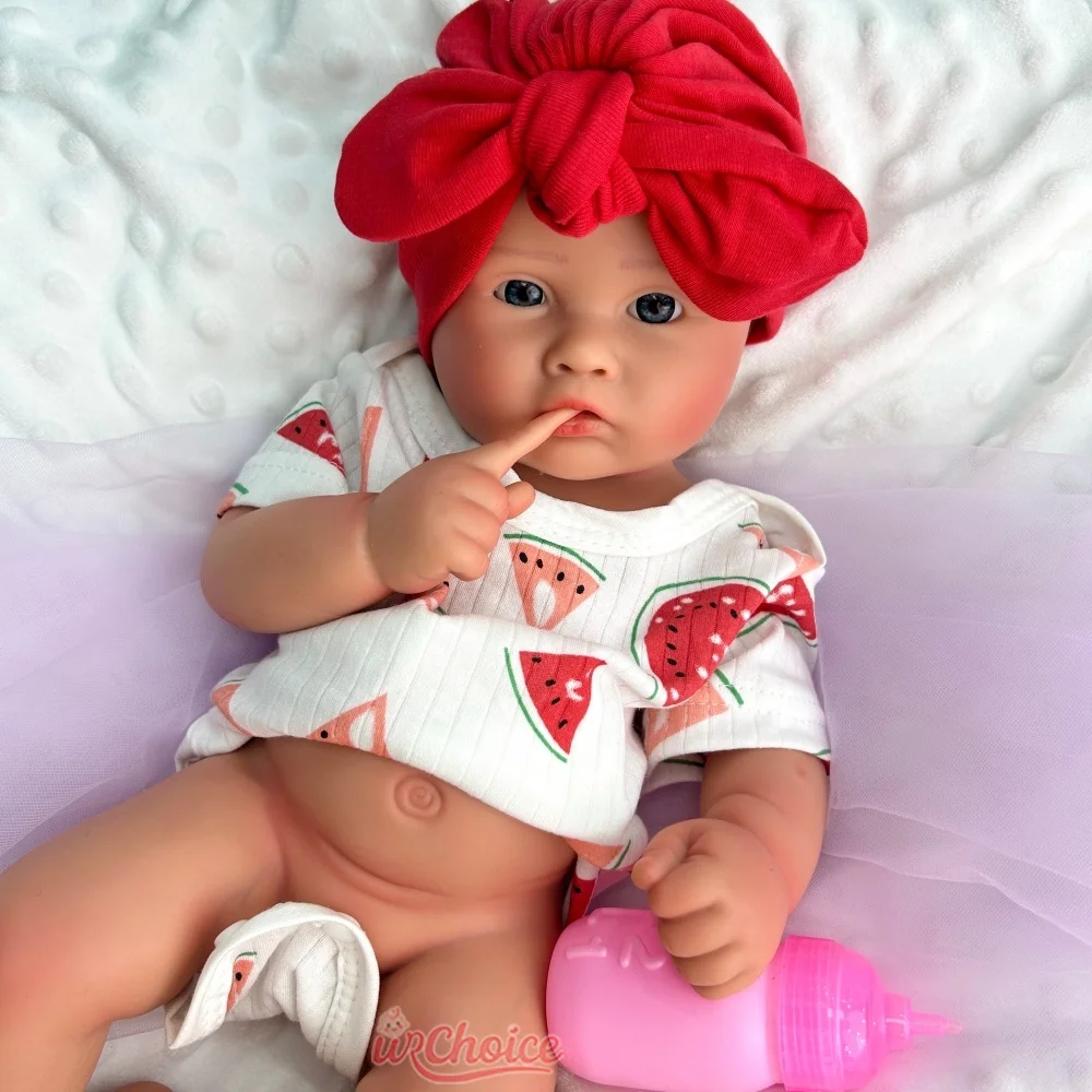 45cm Grubaska z otwartymi ustami, w całości wykonana z miękkiego silikonu, lalka reborn z realistycznymi detalami, pamiątka po ciążi lub zgubieniu dziecka.