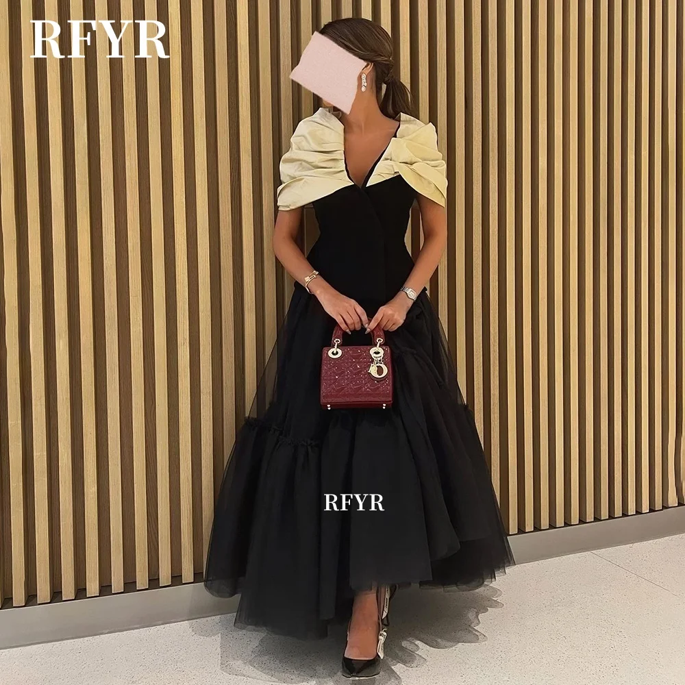 

Вечернее платье трапециевидной формы RFYR с открытыми плечами, сексуальное платье принцессы с v-образным вырезом فساتين مناسبة رسمية по индивидуальному заказу