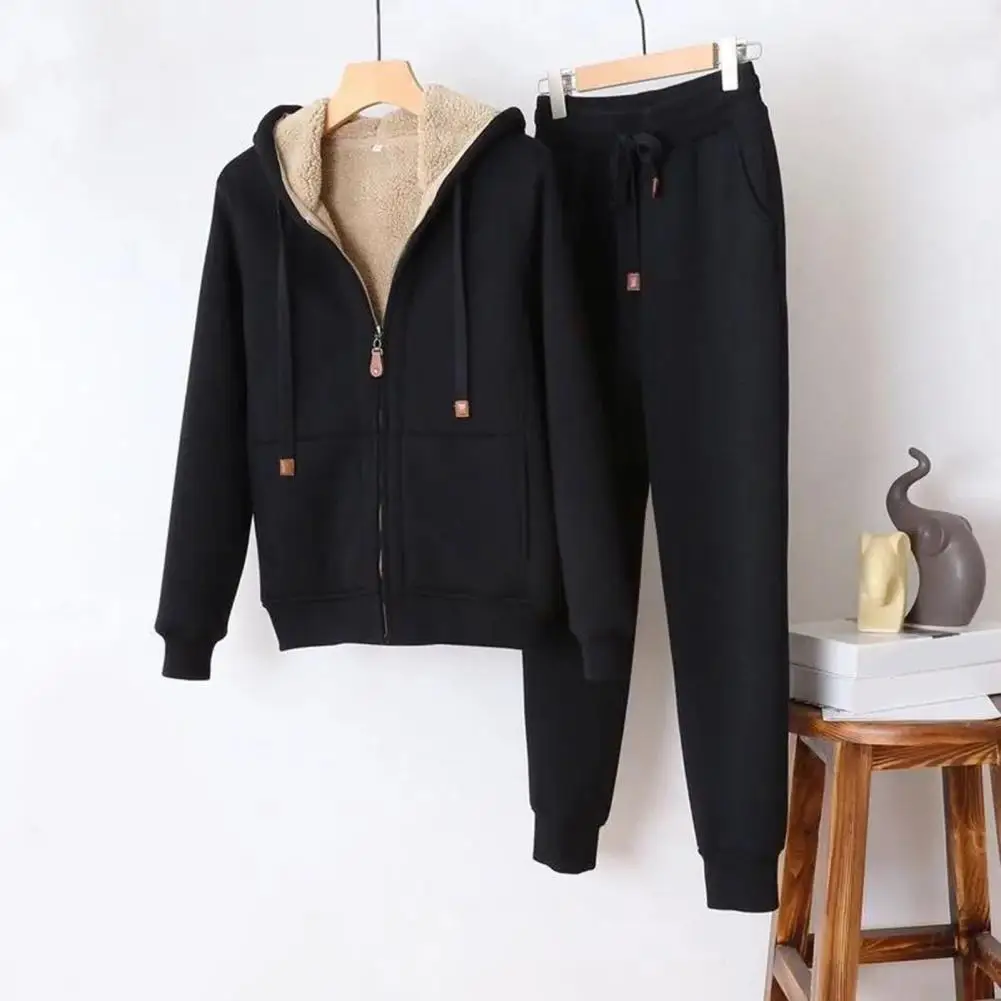 fall outfits women Casual Fashion Sweater Suit Women Warm Long-sleeved Fleece Thick Sportswear Two-piece Sets Tracksuit Female